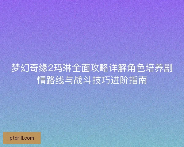 梦幻奇缘2玛琳全面攻略详解角色培养剧情路线与战斗技巧进阶指南