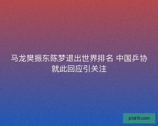 马龙樊振东陈梦退出世界排名 中国乒协就此回应引关注 马龙樊振东陈梦退出世界排名 中国乒协就此回应引关注
