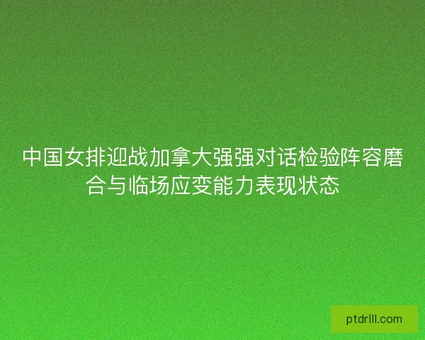 中国女排迎战加拿大强强对话检验阵容磨合与临场应变能力表现状态